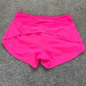 Lululemon Speed Up Mid Rise short (Highlight Pink)